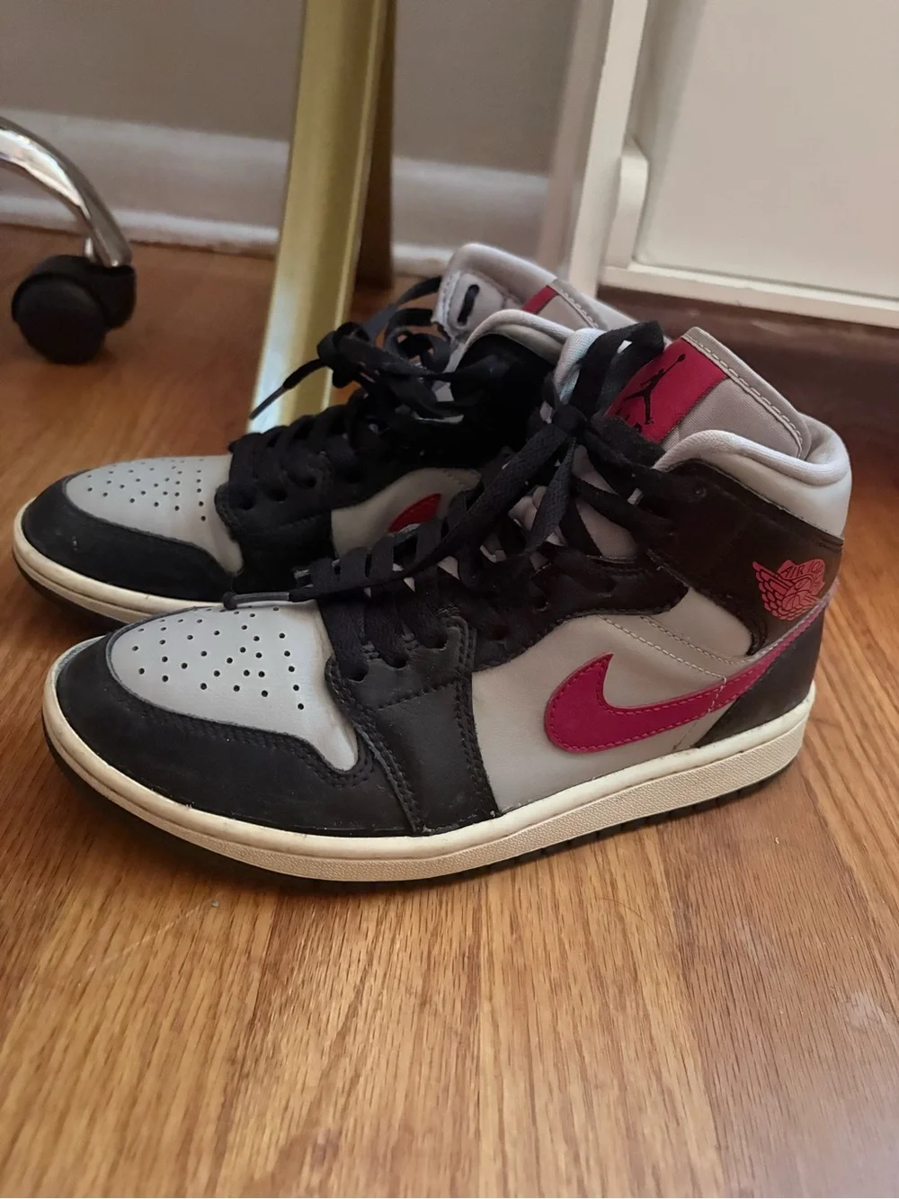 Jordan Men’s High-Top Sneakers — Black, Gray & Red